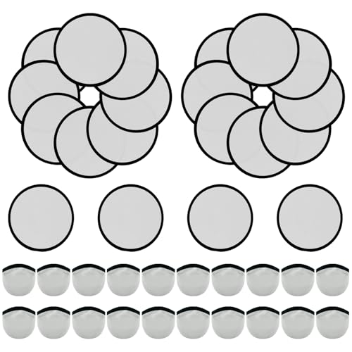 YEAHACLUB 20PCS Foldable Flying Disc Fans with Bags, 9.8'' DIY Handheld Black Egde Fabric Folding Fan for Outdoor Game Activities Birthday Party Favors Gifts, Grey