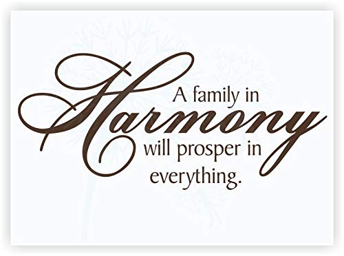 Wall Decor Plus More Wdpm2349 A Family In Harmony Will Prosper In Everything Wall Sticker Quote, 23 X 11-Inch, Chocolate Brown #TOP29