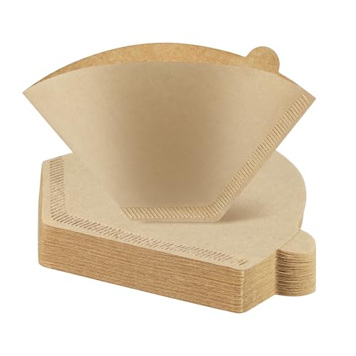 Coffee Filters #2, 100 Pcs Unbleached 2 Cone Filters Paper, Natural Disposable Coffee Filter...