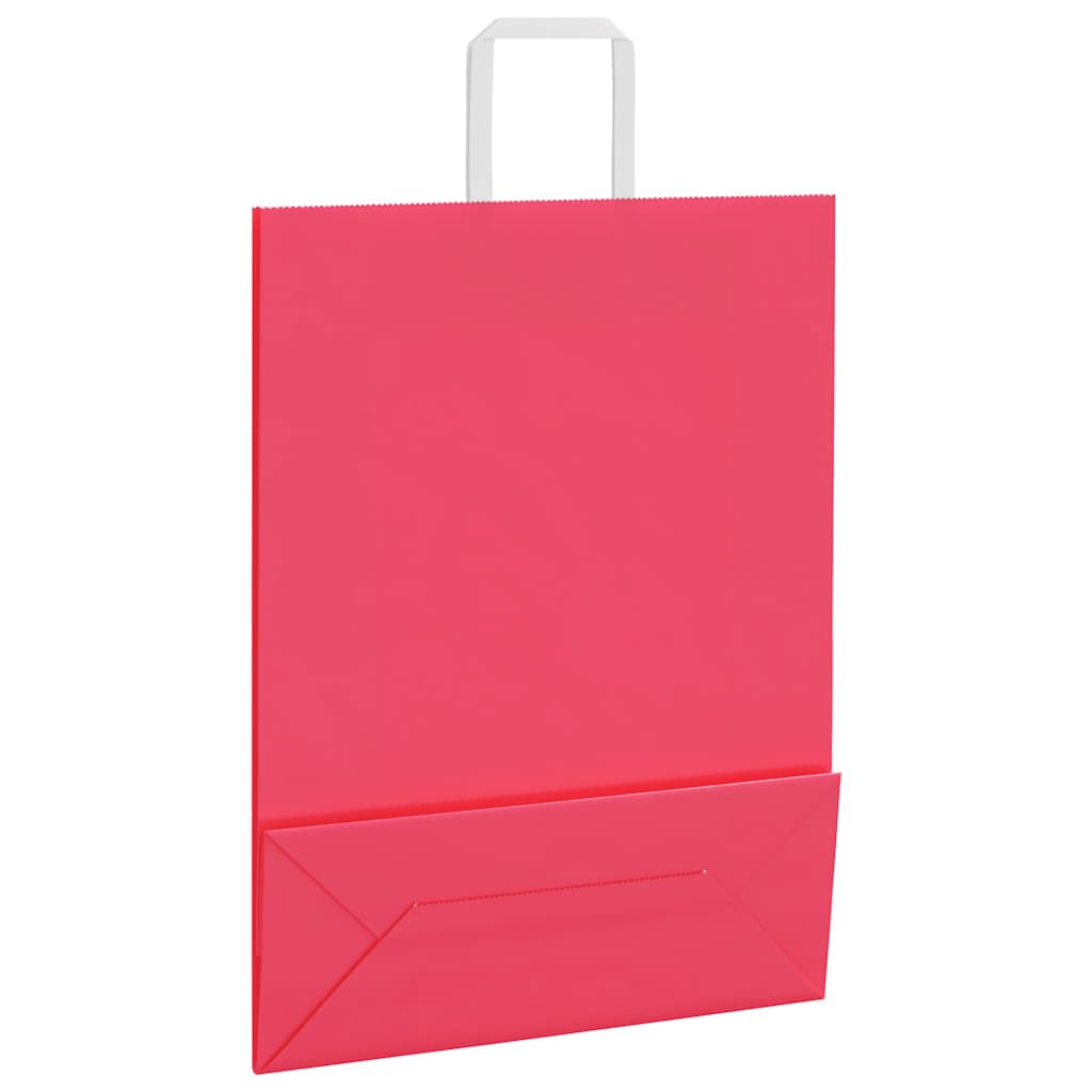 vidaXL Bolsas de Papel con Asas 250 uds Rosa 32x12x42 cm