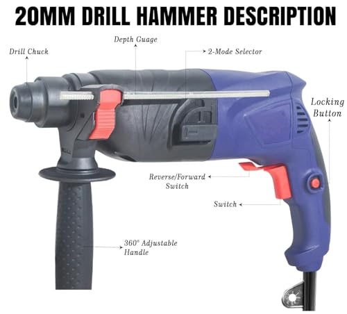 Image of SAURAN Heavy Duty 20mm Rotary Hammer Machine Reverse Rotation