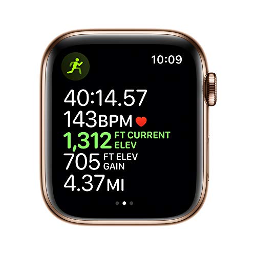 Image of Apple Watch Series 5 (GPS + Cellular, 44mm) - Gold Stainless Steel Case with Gold Milanese Loop