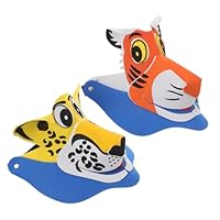 BESTonZON 2pcs Boys and Girls Animal Hat Cartoon Tiger Leopard Headgear for Performances Cute Party Headwear for Photo Props Favors Supplies Childrens Sun Hat