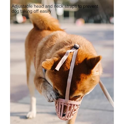 Klassischer Maulkorb für Hunde – Hund kann hecheln und Trinken, atmungsaktiv, verstellbar, gepolsterter Maulkorb für kleine, mittelgroße und große Hunde, verhindert Beißen, Bellen und Kauen (Braun, 1