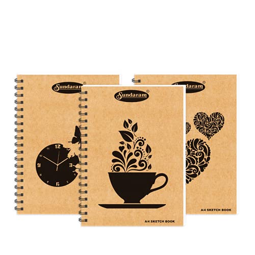 Sundaram A4 Sketch Book Spiral Bound, 100 Pages, [50 Sheets ] 29.5 x 21 cm Plain [Pack of 3 ] (B0C3HN6TVV) Amazon Price History, Amazon Price Tracker