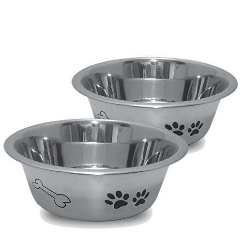 TS Exclusiv 2 X Acciaio Inox Ciotola di Cibo 21 cm...