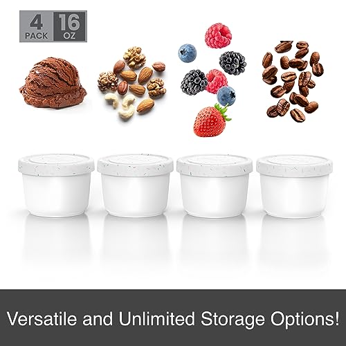 Image of BALCI 16oz Ice Cream Containers - Set of 4 (White Sprinkles)