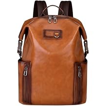 Colins Keirs Reaction leather backpack for men, Premium tanned cowhide for business, Leisure, Travel, Fashion, First-class cabin with laptop compartment, Orange, 23L, Expandable top
