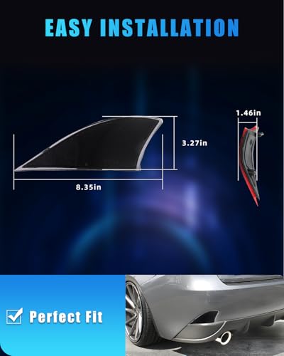 Image of Rear Bumper Reflector Compatible with Le-xus is IS250 IS300 IS350 IS200t is-F 2014-2020, [IP67 Waterproof] Rear Bumper Reflector Cover [No Bulbs], 2 PCS, Smoked Lens