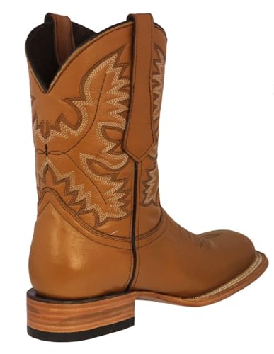 Texas Legacy Mens Buttercup Western Cowboy Boots Rodeo Wear Leather Square Toe Botas3