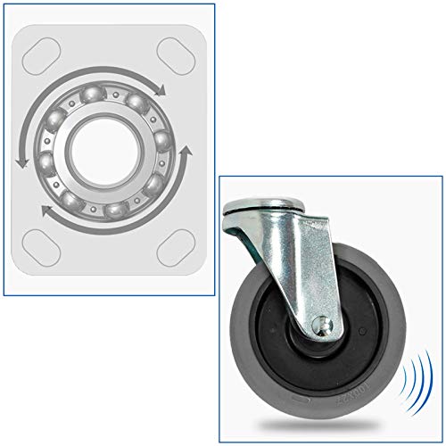 Roues pivotantes silencieuses de 4 pouces pour chariot industriel robuste - 4