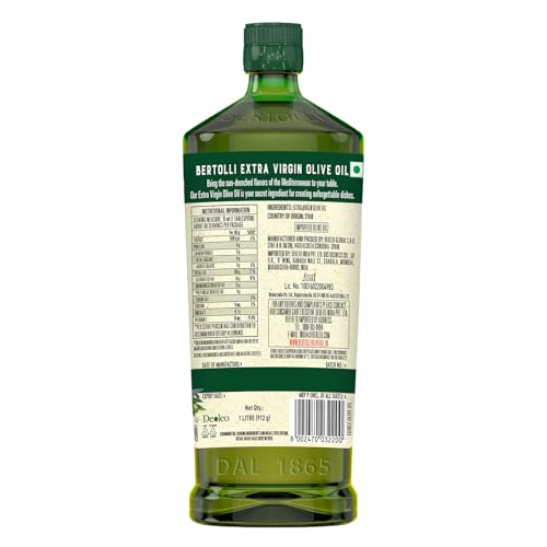 Image of Bertolli Extra Virgin Olive Oil 1L | Cold Extracted, Rich & Bold Taste, Ideal for Salads, Dressings & Drizzling | World's No. 1 Olive Oil Brand (Pack of 2)