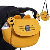 Adorable Kitty Style: Features charming cat ears and paw design to give your stroller a playful, cute look that both kids and parents will love. Large & Organized Storage: Includes two bottle holders, zippered center pocket, side stash pockets, and r...