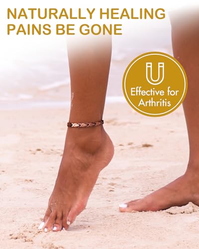 Feraco Magnetic Copper Anklets Bracelet for Women 99.99% Pure Copper with Magnets for Feet Health Magnetic Field Therapy Gift