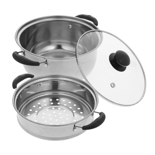 Olla de sopa con vaporizador de acero inoxidable grueso para estufa eléctrica 3
