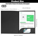 LATERN 10Pcs A4 Document File Folder, Kraft Paper Square Cut Folders Insert Presentation Paper Holder Storage Pouch Portfolio Paperwork Organizer with Cards Slot Folders for Office School (Black) - Image 4
