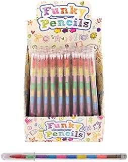 HENBRANDT 24X Children Kids Swap Swop Point Crayons Stacker Pencils Party Loot Bag Fillers