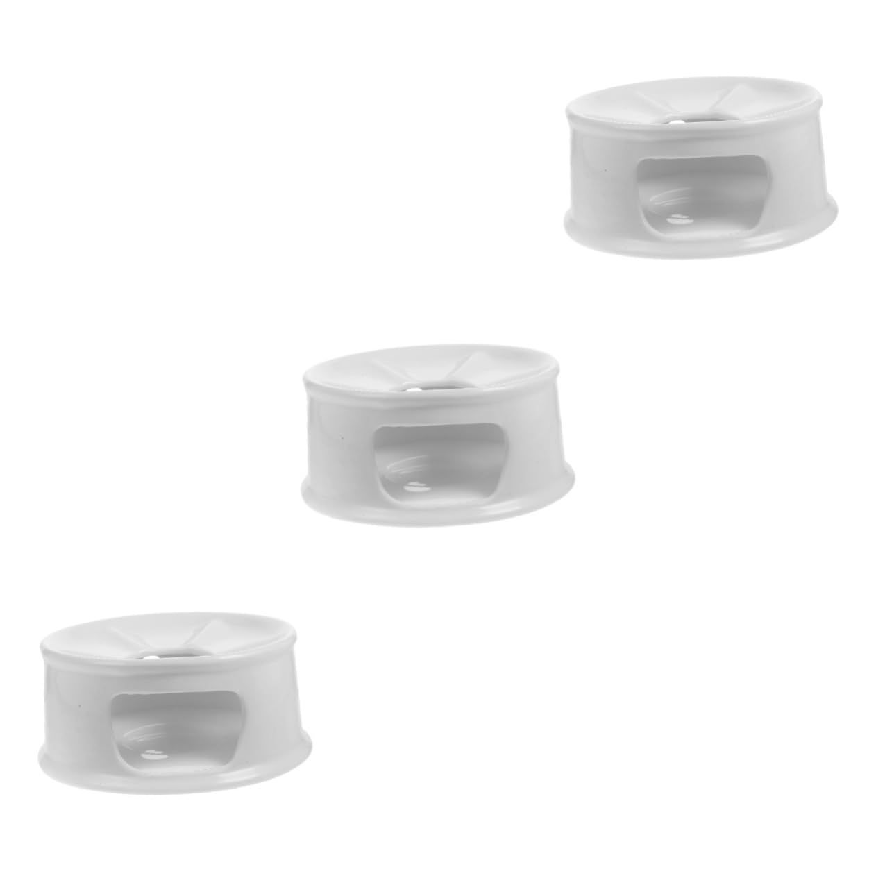 SOLUSTRE 3pcs Elegant Ceramic Teapot Warmer Retro - Base for Keeping Tea Warm for Homes Offices and Tea Houses Multi-Functional Candle Stand