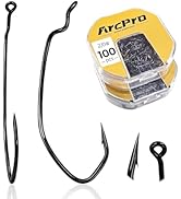 ArcPro Drop Shot Hooks, 100pcs Improve EWG Worm Hooks, Bass Fishing Hooks for Freshwater and Salt...