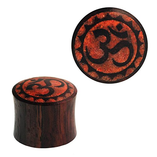 Chic-Net Plug Sonoholz Zacken OM rot Crushed Steininlay Double Flared Handarbeit Cover