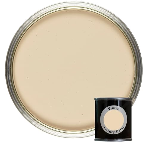 Vintro Paint | Luxury Matt Emulsion | Smooth Chalky Finish | Multi Surface Paint | for Walls, Ceilings, Wood and Metal | 125ml (Dark Cream - Old Lace)