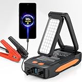 BIZEWO Jump Starter Battery Pack, 60W Quick Charge, 2000A Peak Car Battery Jump Starter Portable for Up to 8.0L Gas or 6.0L Diesel Engines, 12V Car Jump Starter Battery Booster with Foldable LED Light
