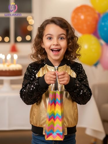 WELAKEN Sequin Jacket for Girls II Kid & Toddler lightweight Flight Jacket Kid's Bomber Jacket2