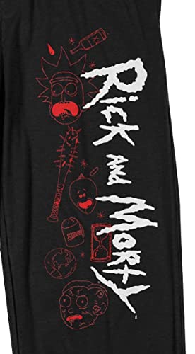 Bioworld Rick and Morty Logo Men's Black Sleep Pajama Pants2