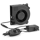 PANO-MOUNTS 120mm 5V USB Brushless Exhaust Blower Fan with Wall Adapter & Speed Control - 120mm x 32mm 4.72inch Moisture-Proof 1300-2000RPM Cooling Fan for RV Refrigerator, Inflatables
