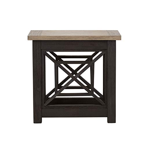 Liberty Furniture Industries Heatherbrook Occasional Chair Side Table, W16 X D25 X H24, Black #TOP3