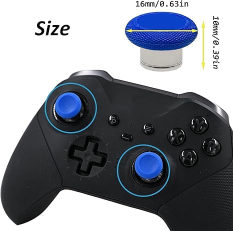 Image of 2 Pcs Metal Short Thumbsticks Replacement for Xbox Elite Series 2 Controllers,Short Concave Magnetic Analog Joysticks for Xbox Elite Series 2 Core Standard Height Thumbsticks(Blue)