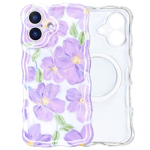 Coque iPhone 16 Plus pour femmes design floral vintage et magnétique MagSafe
