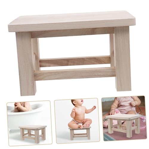 Taburete de madera maciza con diseño versátil beige para hogar 8