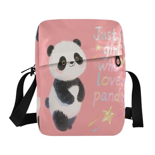 Just A Girl Who Loves Panda messenger bag for women mens shoulder bag cross body purses for women Adjustable Strap for outdoor sports outdoor sports