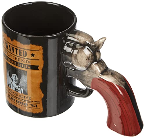 Tasse (Mug) Noire Poignée Révolver Billy The Kid/Dimension : 18,5 x 9 x 11,5 cm