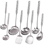 304 Stainless Steel Kitchen Utensils Set, Standcn 8 PCS All Metal Cooking Tools - Small Soup Ladle,...