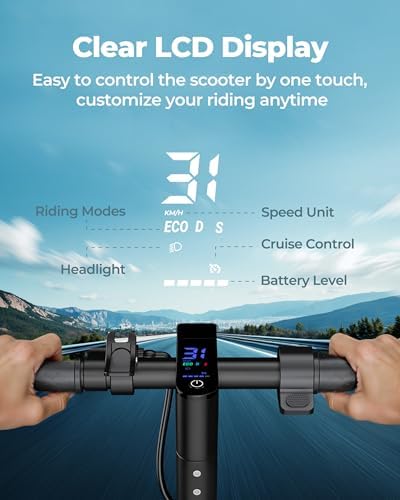Electric Scooter for Adults, 31KM/H Max Speed & 25KM Max Range, 350W Brushless Motor, 8.5" Solid Tire, Foldable Commuter E Scooter with Dual Braking System, Lightweight Scooter — view 4