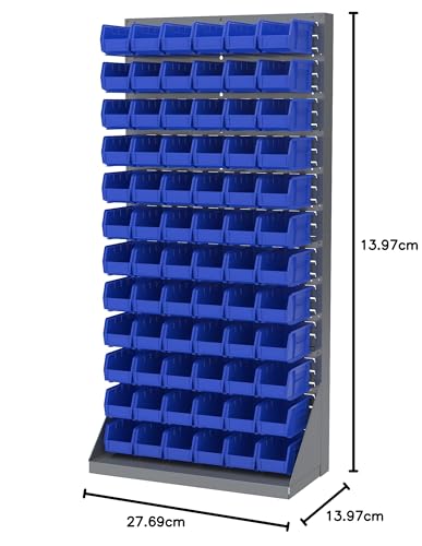 Akro-Mils 30230 AkroBins Kunststoff-Aufbewahrungsbehälter, stapelbar, 27,9 x 12,7 x 12,7 cm, blau, 12 Stück