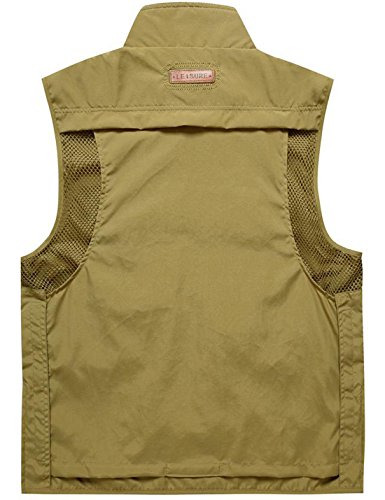 Image of Flygo Men's Casual Lightweight Outdoor Fishing Work Safari Travel Photo Cargo Vest Jacket Multi Pockets