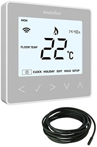 Heatmiser neoStat-e Electric Floor Heating Thermostat Platinum Silver