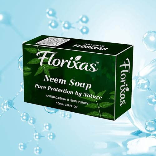 Image of Neem Soap 100g Pack of 4 | Antibacterial Herbal Bath Bar Acne Pimples Skin Purification Natural Cleansing Oil Control Fresh Unisex