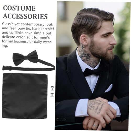 Set para hombres con moño y pañuelo de seda miniatura 5