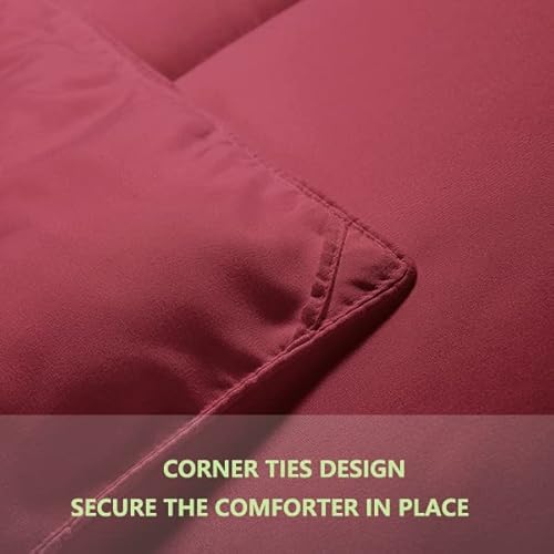 Amgui King Comforter Set 3 Pieces - Goose Down Alternative With 2 Pillow Shams - Extra Thick - Soft And Comfortable - Machine Washable (King,Burgandy) #TOP5