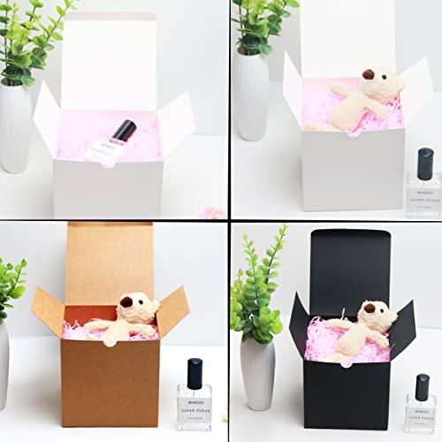 Pqzkldp 15Packs 6X6X6Inches Fold Box Easy Assemble Small Paper Gift Box Decorative Party Favor Kraft Box With Lid For Birthday, Wedding, Anniversary, Party , With Stickers ,66 Ft Twine (6*6*6 Inch, Mixed Color) #TOP4