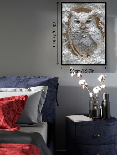 3D Owl Puzzles Paper Cut Art Puzzle 1000 Pieces for Adults, White Bird Jigsaw Puzzle Jungle Animal, Challenging Puzzles Hard Puzzle for Family Decorations - Image 6