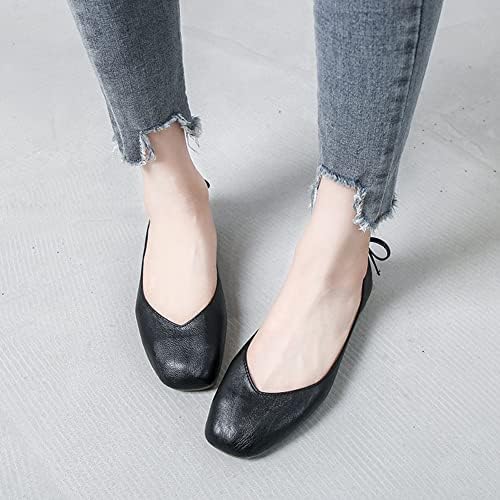 JinyCoxmg Womens Bowknot Ballet Flat Slip-On Comfort Square Toe Walking Ballerina Shoes Pink 9 M US | Image 1
