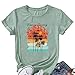 California Shirt for Women Summer Retro Sunsets Beach Vacation T-Shirt Funny Saying Forever Chasing Sunsets Shirt Boho Coconut Tree Tee Shirt,Duck Green M