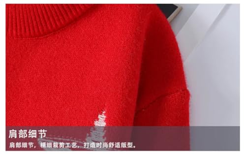 Men Winter Star Printed Sweater Thick Warm Mens Pullovers Casual Loose Jumper Beige 24505 3XL3