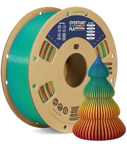 Image of OVERTURE PLA Plus (PLA+) Filament 1.75mm, Stronger & More Durable, Professional Toughness 3D Printer Filament 1kg (2.2lbs), High Precision + /- 0.02mm, Tangle-Free (Sunset Rainbow)