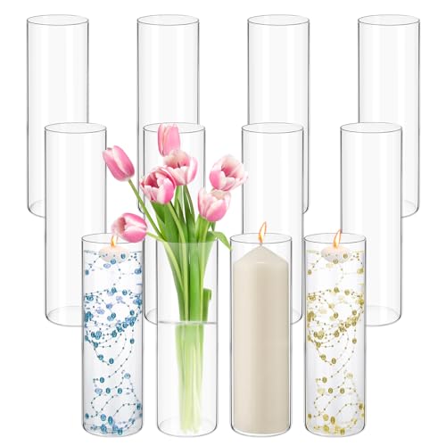 Vases cylindriques en verre transparent pour centres de table de fête - 2